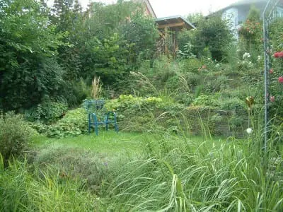 Gemütliches Ufer am Gartenteich